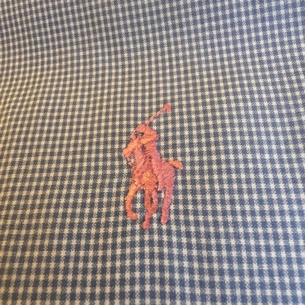 Polo Ralph Lauren Classic Fit Blue Gingham Pink Pony Short‎ Sleeve Shirt Men L